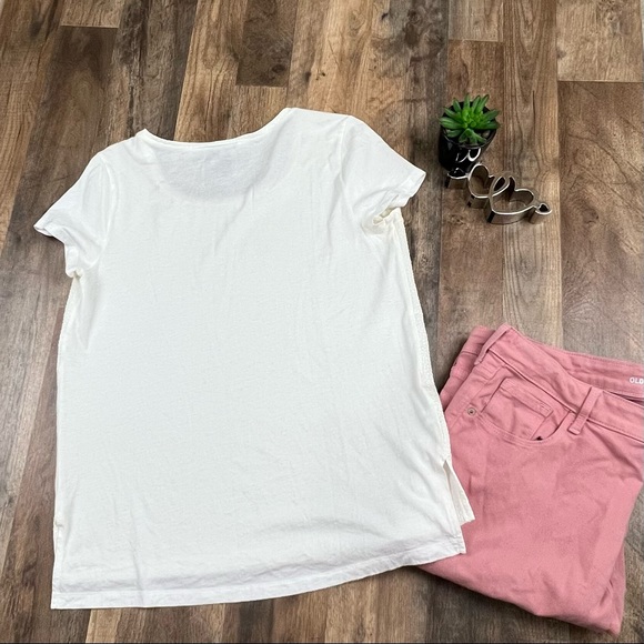 Ann Taylor womans medium cream colored pebbled short sleeve top - Picture 7 of 7